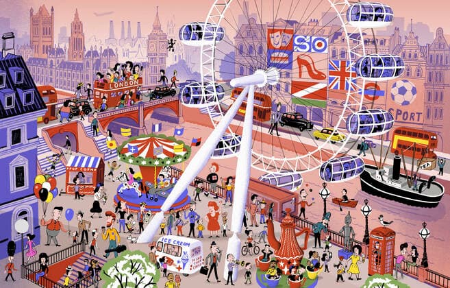 Geschäftige symbolische Londoner Szene Copyright: xBjornxRunexLiex 10900120