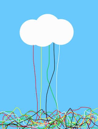 Verworrene farbige Linien verbunden mit einer Wolke Copyright: xGaryxWatersx 11591965
