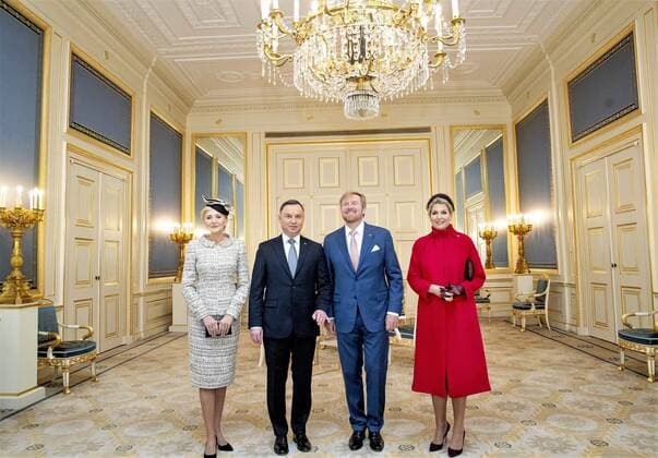 Bilder des Jahres 2019, Entertainment 10 Oktober Entertainment Bilder des Tages 29-10-2019 The Hague King Willem-Alexander and Queen Maxima during the welcome of President Andrzej Duda and his wife, Agata Kornhauser-Duda, of Poland at palace Noordeinde in The Hague.  Copyright: xPPEx
