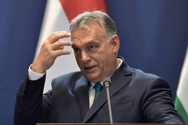 BUDAPEST, HUNGARY - OCTOBER 30, 2019: Hungary s Prime Minister Viktor Orban after a ceremony to sign joint documents following his meeting with Russia s President Vladimir Putin at the Carmelite Monastery. Alexei Nikolsky Russian Presidential Press and Information Office TASS  TS0C1266