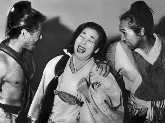 Toshiro Mifune, Machiko Kyo & Masayuki Mori Characters: Tajomaru,Masako Kanazawa & Takehiro Kanazawa Film: Rashomon, In The Woods (1950) Director: Akira Kurosawa 25 August 1950  Copyright: MaryxEvansxAFxArchive 12070645 editorial use only