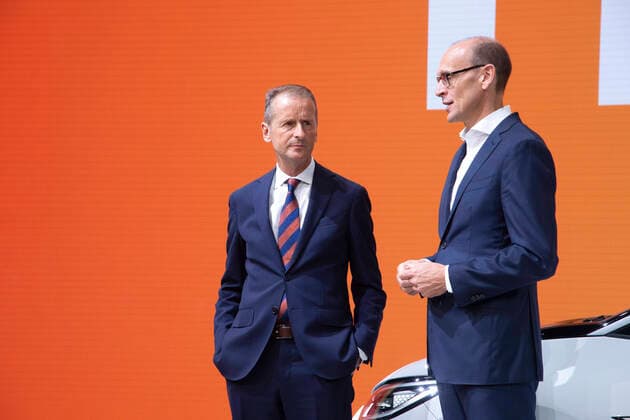 Herbert DIESS, Vorstandsvorsitzender Volkswagen AG, Ralf BRANDSTAETTER, Marken-COO Volkswagen Eroeffnung Internationale Automobil- Aussstellung IAA 2019 in Frankfurt, am 12.09.2019. *** Herbert DIESS, Chairman of the Board of Management Volkswagen AG, Ralf BRANDSTAETTER, Brands COO Volkswagen Opening International Motor Show IAA 2019 in Frankfurt, on 12 09 2019
