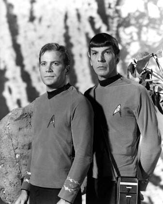 William Shatner & Leonard Nimoy Characters: Captain James T. Kirk, Mr. Spock Television: Star Trek (TV-Serie) Usa 1966-1969, Star Trek: The Original Series Tos 08 September 1966  Copyright: MaryxEvansxAFxArchive 12081080 editorial use only