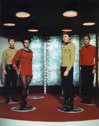 George Takei, Nichelle Nichols, Walter Koenig & James Doohan Characters: Sulu, Uhura, Chekov, Scotty Television: Star Trek (TV-Serie) Usa 1966-1969, Star Trek: The Original Series Tos 08 September 1966  Copyright: MaryxEvansxAFxArchive 12081091 editorial use only