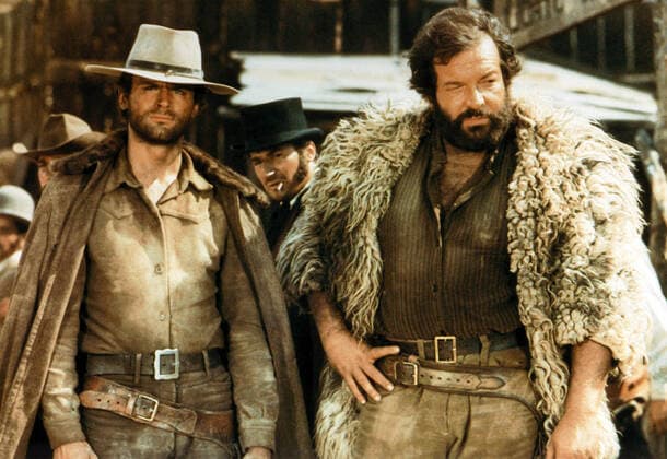Terence Hill & Bud Spencer Characters: Cat Stevens & Hutch Bessy Film: Blood River; God Forgives... I Don T! (DIO PERDONA... IO NO!) It E 1967, Director: Giuseppe Colizzi 31 October 1967  Copyright: MaryxEvansxAFxArchive 12086017 editorial use only