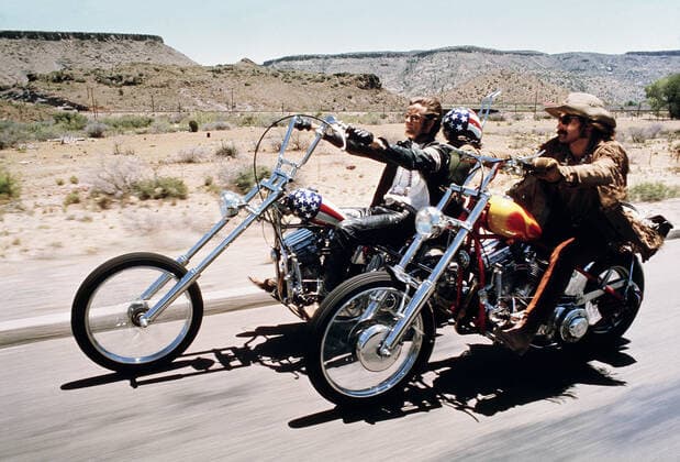 Peter Fonda & Dennis Hopper Characters: Wyatt & Billy Film: Easy Rider (USA 1969) 1962 Harley Davidson 1200cc Director: Dennis Hopper 08 May 1969 EASYRIDER-SPTI-14.tif  Copyright: MaryxEvansxAFxArchive 12092828 editorial use only