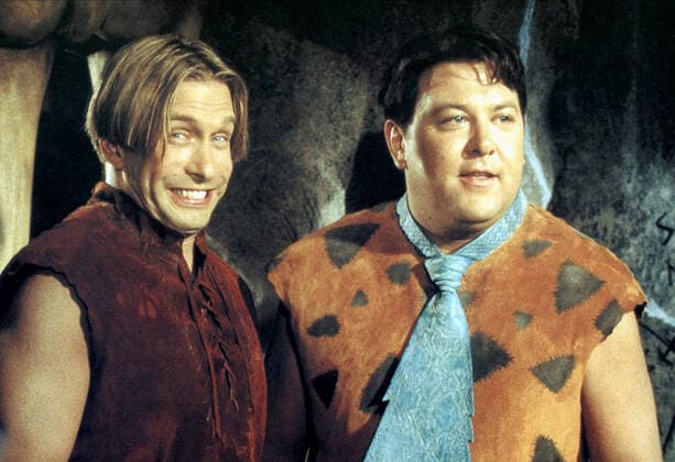 Mark Addy & Stephen Baldwin Characters: Fred Flintstone & Barney Rubble Film: The Flintstones In Viva Rock Vegas (USA 2000) Director: Brian Levant 15 April 2000  Copyright: MaryxEvansxAFxArchivexUniversal 12603229 editorial use only