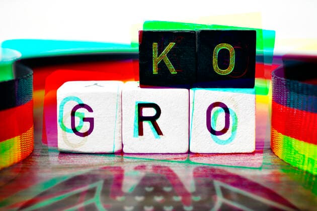 FOTOMONTAGE, BuchstabenwÃ¼rfel bilden den Schriftzug Groko, Symbolfoto fÃ¼r die GroÃŸe Koalition