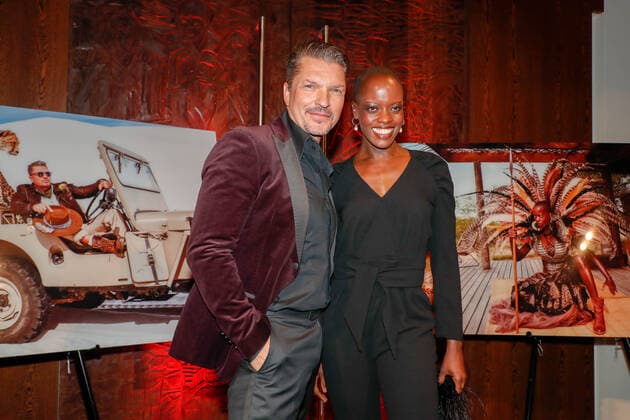 Hardy Krueger jr., Florence Kasumba bei der Praesentation Lambertz Fine Art-Kalender 2020 African Moods in der Botschaft von Suedafrika in Berlin.