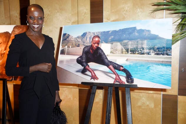 Florence Kasumba bei der Vernissage von African Moods zur Präsentation vom Lambertz Fine Art-Kalender 2020 in der Südafrikanischen Botschaft. Berlin, 06.11.2019