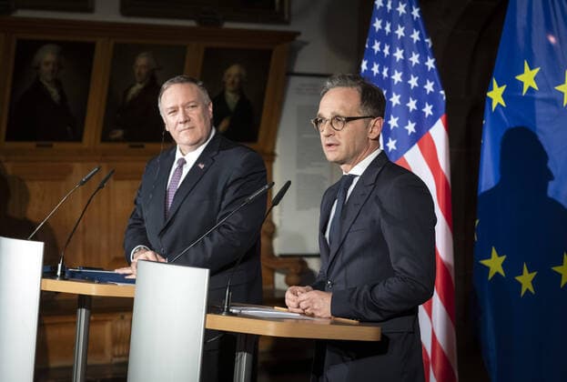 Bilder des Jahres 2019, News 11 November News Themen der Woche KW45 News Bilder des Tages Pressekonferenz von Bundesaussenminister Heiko Maas, SPD, und US Aussenminister Mike Pompeo im Alten Rathaus der Stadt Leipzig. 07.11.2019 Leipzig Deutschland *** Press conference by Federal Foreign Minister Heiko Maas, SPD, and US Secretary of State Mike Pompeo at the Old City Hall of the City of Leipzig 07 11 2019 Leipzig Germany Copyright: xThomasxKoehler photothek.netx