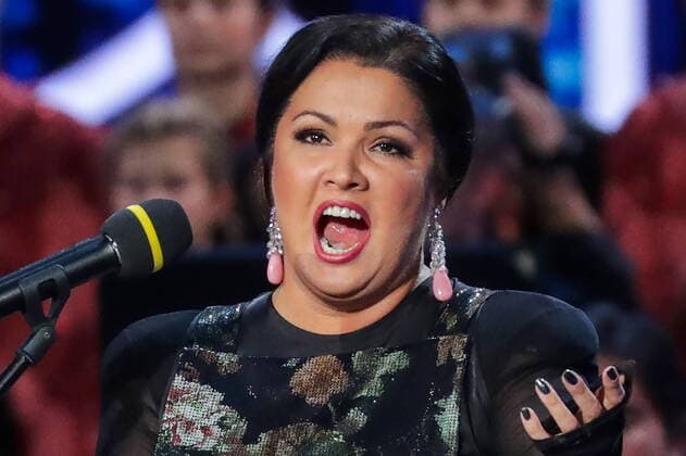 Anna Netrebko, 50. Geburtstag am 18. September MOSCOW, RUSSIA â€“ NOVEMBER 10, 2019: Soprano Anna Netrebko performs at a concert marking the 90th birthday of Russian composer Aleksandra Pakhmutova, at the Bolshoi Theatre. Vyacheslav Prokofyev TASS  TS0C2744