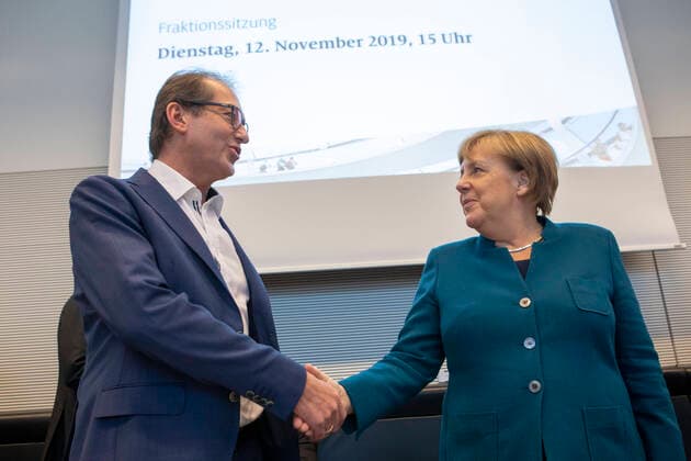 Deutschland, Berlin, Bundestag, Fraktion CDU CSU, Alexander Dobrindt, Bundeskanzlerin Angela Merkel CDU, 12.11.2019