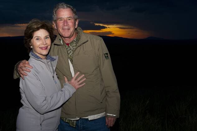 Laura Bush & George W. Bush Family Safari In Tanzania Game Park George Bush Family Safari Tanzania, Africa 28 November 2011 Laura Bush & George W. Bush Family Safari In Tanzania Game Park George Bush Family Safari Tanzania, Africa 28 November 2011.  Copyright: MaryxEvansxAllstarxDuncanxWillets 12516124