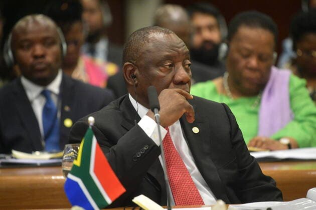 BRASILIA, BRAZIL - NOVEMBER 14, 2019: South Africa s President Cyril Ramaphosa attends the 11th BRICS leaders summit at the Itamaraty Palace. Alexei Druzhinin Russian Presidential Press and Information Office TASS  TS0C3173