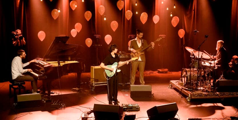 DMA Jazz 2019 Kenneth Dahl Knudsen Quartet med Ginne Marker paa guitar optraeder ved Danish Music Awards Jazz 2019 mandag den 18. november 2019 i Bremen Teater i Koebenhavn. , Copenhagen Copyright: TorbenxChristensen TorbenxChristensenx COP300 spdk20191119-012341-L