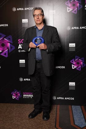 SCREEN MUSIC AWARDS 2019, Michael Dooley poses after winning the Best Music for Children s Television category at the annual Screen Music Awards at Forum Melbourne in Melbourne, Wednesday, November 20, 2019. ( NO ARCHIVING, EDITORIAL USE ONLY, NO USE IN BOOKS WITHOUT CONSENT MELBOURNE VIC AUSTRALIA  Copyright: xSTEFANxPOSTLESx 20191120001433772501