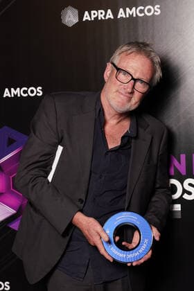 SCREEN MUSIC AWARDS 2019, David Bridie poses after winning the Best Music for a Documentary category at the annual Screen Music Awards at Forum Melbourne in Melbourne, Wednesday, November 20, 2019. ( NO ARCHIVING, EDITORIAL USE ONLY, NO USE IN BOOKS WITHOUT CONSENT MELBOURNE VIC AUSTRALIA  Copyright: xSTEFANxPOSTLESx 20191120001433776127