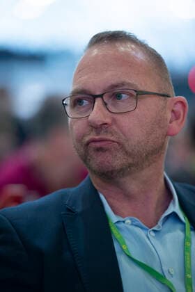 Frank WERNEKE, Vorsitzender der Gewerkschaft Verdi, 44. Ordentliche Bundesdelegiertenkonferenz der Partei Buendnis 90 Die Gruenen in der Stadthalle Bielefeld vom 15.-17.11.2019
