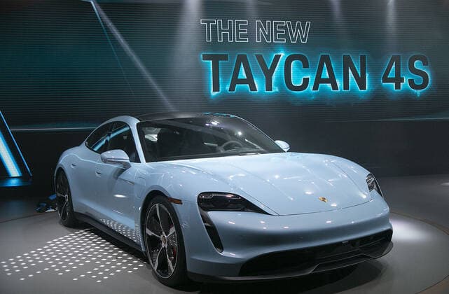 November 20, 2019, Los Angeles, California, United States of America: The Porsche Taycan 4S is unveiled at Automobility L.A. on Wednesday November 20, 2019 at the Los Angeles Convention Center in Los Angeles, California. ARIANA RUIZ PI Los Angeles United States of America - ZUMAp124 20191120_zaa_p124_003 Copyright: xArianaxRuiz Pix