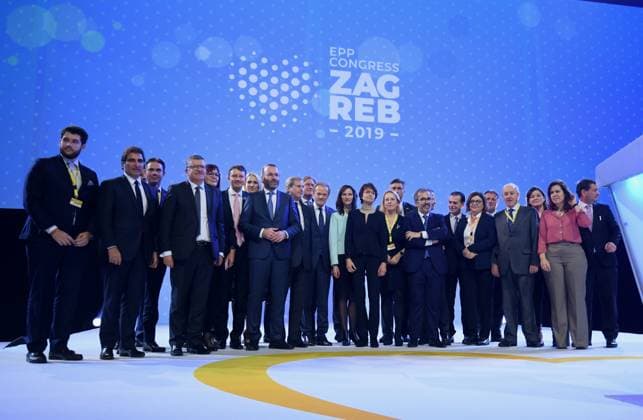 News Bilder des Tages European People s Party 21.11.2019., Zagreb, Croatia - The European People s Party (EPP), the largest political group in the European Parliament, holds an election convention in the Arena sports hall in Zagreb on Wednesday and Thursday to choose its new leadership.  MarkoxLukunic PIXSELL