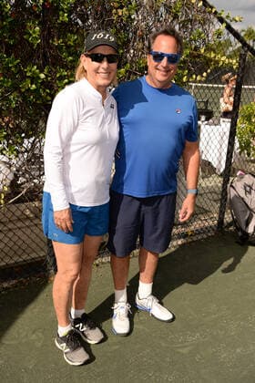 BOCA RATON, FL - NOVEMBER 22: Martina Navratilova and Jon Lovitz attend the Chris Evert Raymond James Pro-Celebrity Tennis Classic Pro-Am at the Boca Raton Resort & Spa on November 22, 2019 in Boca Raton Florida. Copyright: xmpi04x