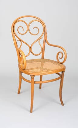 Designklassiker von Michael Thonet Armchair, Designed 1848 50, Made c. 1860, Michael Thonet, Austrian, 1796-1871, Thonet Brothers, Austria, founded 1849, Austria, Bentwood, caning, 97.8 Ã— 50.8 Ã— 49.5 cm (38 1 2 Ã— 20 Ã— 19 1 2 in.)  Copyright Artokoloro LC190917_017506