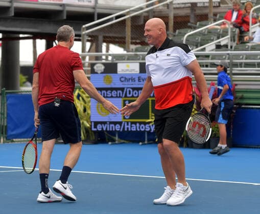 November 24, 2019, Delray Beach, Florida, United States Of America: DELRAY BEACH, FL - NOVEMBER 24: Tate Donovan, Luke Jensen participates in the 30TH Annual Chris Evert Pro-Celebrity Tennis Classic presented by Chase Private Client at Delray Beach Tennis Center on November 24, 2019 in Delray Beach, Florida..People: Tate Donovan, Luke Jensen Delray Beach United States Of America - ZUMAn287 20191124_zaa_n287_187 Copyright: xSMGx