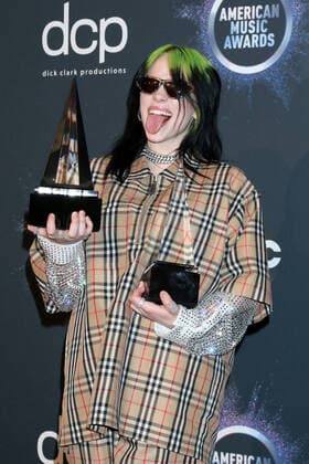 November 24, 2019, Los Angeles, CA, USA: LOS ANGELES - NOV 24: Billie Eilish at the 47th American Music Awards - Press Room at Microsoft Theater on November 24, 2019 in Los Angeles, CA Los Angeles USA - ZUMAb170 20191124_zap_b170_045 Copyright: xKayxBlakex