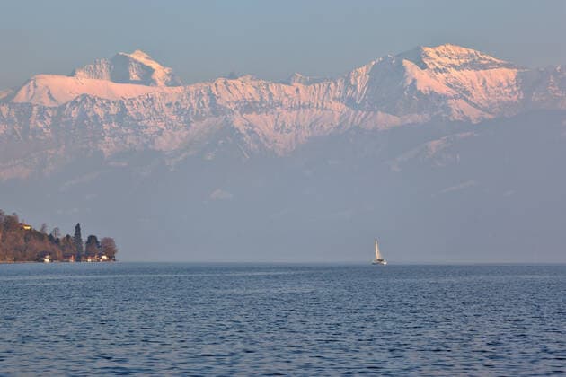 sailing boat on the lake Thun, Bernese Oberland, Switzerland  Copyright: xzhu_zhux 13113098