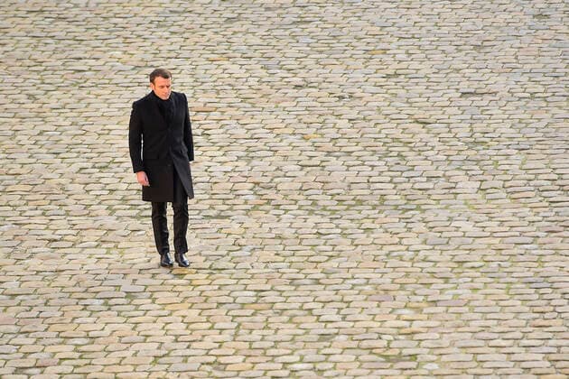 Emmanuel Macron - president de la Republique rendant hommage aux 13 militaires morts pour la France en operation au Mali NEWS : Hommage National aux 13 militaires morts pour la France en operation au Mali - Paris 02 12 2019 JBAutissier Panoramic 