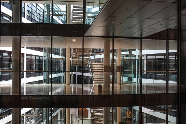 Bürotrakt im Willy-Brandt-Haus in Berlin, der Bundeszentrale der Sozialdemokratischen Partei Deutschlands.