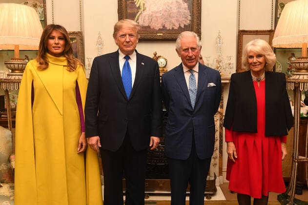Bilder des Jahres 2019, Entertainment 12 Dezember . 03 12 2019. London, United Kingdom. US President Donald Trump and First Lady Melania Trump at a tea hosted by Prince Charles, Prince of Wales and Camilla, Duchess of Cornwall at Clarence House in London on the first day of NATO Summit  xPoolx xi-Imagesx IIM-20507-0013