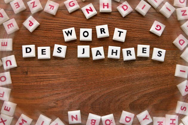 Spielsteine bilden den Schriftzug Wort des Jahres *** Pieces form the lettering Word of the Year ** NUR FUER REDAKTIONELLE ZWECKE ** EDITORIAL USE ONLY **