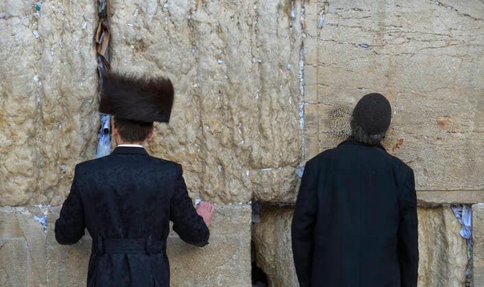 Gläubige Juden, Klagemauer, Jerusalem, Israel *** Believers Jews, Wailing Wall, Jerusalem, Israel