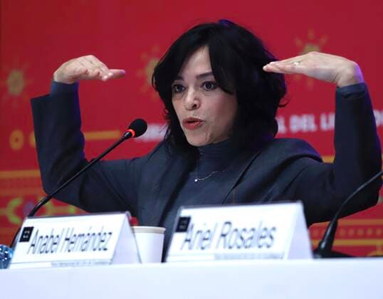December 5, 2019: EUM20191205CUL25.JPG.CIUDAD DE MEXICO. BooksLibros-FIL.- 5 de diciembre de 2019. La periodista Anabel Hernandez presento su libro El traidor en la Feria Internacional del Libro de Guadalajara. Foto: Agencia EL UNIVERSALBerenice FregosoEELG  - ZUMAu78_ 20191205_zaf_u78_074 Copyright: xElxUniversalx