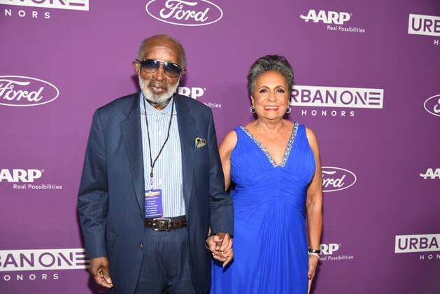 December 5, 2019, Oxen Hill, Maryland, U.S: Founder and Chairwoman of Urban One, KATHY HUGHES, with CLARENCE AVANT, on the purple carpet at the Urban One Honors which was held at the MGM National Harbor in Oxen Hill Maryland Oxen Hill U.S. - ZUMArf1_ 20191205_zaf_rf1_025 Copyright: xRickyxFitchettx