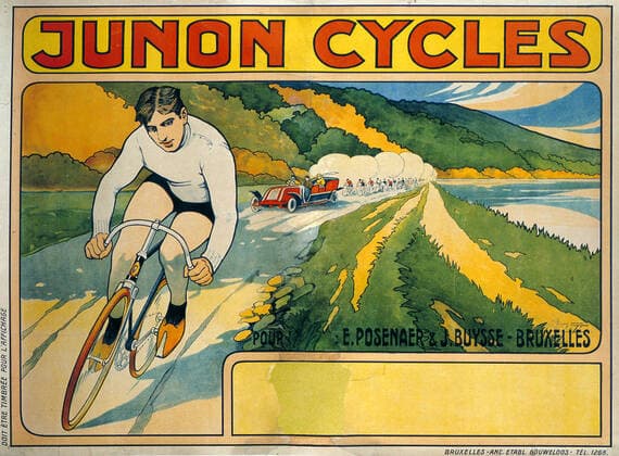 Publicite Cycles Affiche pour la marque de Cycles JUNON vers 1900-1910 . Credit Collection Perrin KHARBINE-TAPABOR *** Advertising Cycles Poster for the Cycles JUNON brand around 1900 1910 Credit Collection Perrin KHARBINE TAPABOR  KH69350