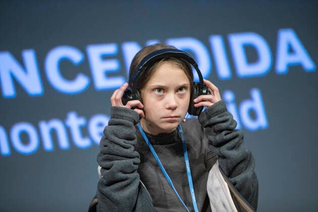 Bilder des Jahres 2019, Entertainment 12 Dezember Entertainment Bilder des Tages MADRID, SPAIN - DECEMBER 06: Swedish environment activist Greta Thunberg attends the press conference in Madrid because the COP25 Climate Conference on December 06, 2019 in Madrid, Spain.  (2019120632)