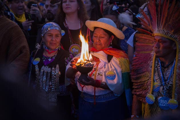 Spain: March for the weather in Madrid The indigenous groups have been present in the great march for the weather in Madrid Madrid Madrid Spain  FerxCapdepón