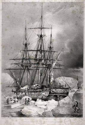 L Astrolabe au Pole Sud Voyages de DUMONT D URVILLE : L Astrolabe dans les glaces au Pole Sud, 6 fevrier 1838. Voyages au Pole Sud et en Oceanie, de 1837 a 1840. Illustration de 1846 par Louis LE BRETON (1818-1866). Voyages geographiques et explorations au 19eme siecle, XIXe s. Ouvrage conserve a la Bibliotheque de Versailles. Credit Collection JEAN VIGNE KHARBINE TAPABOR *** Astrolabe in the South Pole Travels of DUMONT D URVILLE Astrolabe in the ice at the South Pole, February 6, 1838 Travels to the South Pole and Oceania, from 1837 to 1840 Illustration of 1846 by Louis LE BRETON 1818 1866 Geographical journeys and explorations in the 19th century, 19th century s Book kept at the Bibliotheque de Versailles Credit Collection JEAN VIGNE KHARBINE TAPABOR  KH123486