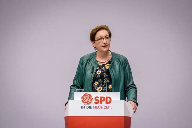 SPD Bundesparteitag in Berlin Deutschland, Berlin - 08.12.2019: Im Bild ist Klara Geywitz (spd) zu sehen. Berlin Berlin Deutschland