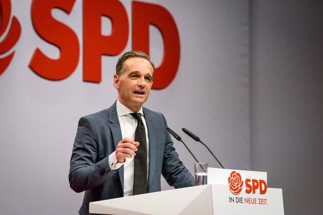 SPD Bundesparteitag in Berlin Deutschland, Berlin - 08.12.2019: Im Bild ist Heiko Maas (Bundesminister des Auswärtigen, SPD) zu sehen. Berlin Berlin Deutschland *** SPD Federal Party Congress in Berlin Germany, Berlin 08 12 2019 Heiko Maas is Federal Minister of Foreign Affairs, SPD on view Berlin Berlin Germany