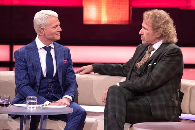 Guido Cantz und Thomas Gottschalk bei der Aufzeichnung der Weihnachtsausgabe der ARD-Unterhaltungsshow Verstehen Sie Spass? in den Bavaria Studios. Geiselgasteig bei München, 16.10.2019 *** Guido Cantz and Thomas Gottschalk at the recording of the Christmas edition of the ARD entertainment show Verstehen Sie Spass in den Bavaria Studios Geiselgasteig bei München, 16 10 2019 Foto:xA.xPohlx xFuturexImage