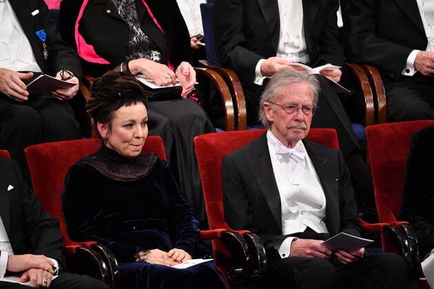 Polish author Olga Tokarczuk L and Austrian author Peter Handke R during the Nobel award ceremony at Stockholm Concert Hall, in Stockholm on Tuesday Dec 10, 2019 STOCKHOLM SWEDEN x10060x,  Copyright: xHenrikxMontgomery TTx SWEDEN NOBEL