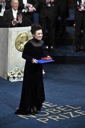 Polish author Olga Tokarczuk bows to the applause during the Nobel award ceremony at Stockholm Concert Hall, in Stockholm on Tuesday Dec 10, 2019 STOCKHOLM SWEDEN x10090x,  Copyright: xClaudioxBresciani TTx SWEDEN NOBEL