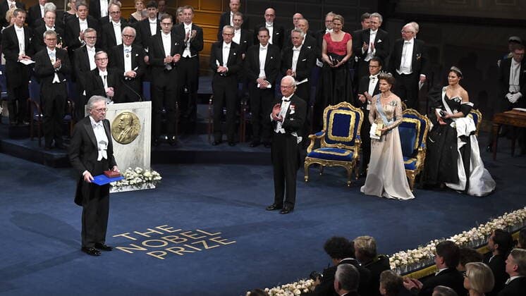 Austrian author Peter Handke bows to the applause during the Nobel award ceremony at Stockholm Concert Hall, in Stockholm on Tuesday Dec 10, 2019 STOCKHOLM SWEDEN x10090x,  Copyright: xClaudioxBresciani TTx SWEDEN NOBEL