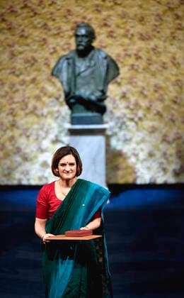 Esther Duflo of France is applauded after receiving the Sveriges Riksbank Prize in Economic Sciences in Memory of Alfred Nobel during the Nobel Prize award ceremony, at the Stockholm Concert Hall, in Stockholm, Monday, Dec 10, 2019 STOCKHOLM SWEDEN x10060x,  Copyright: xHenrikxMontgomery TTx SWEDEN NOBEL