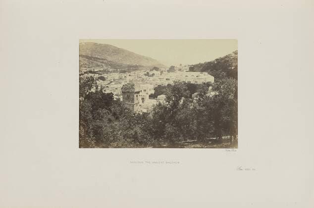 Nablous, the Ancient Shechem, Francis Frith (English, 1822 - 1898), Shechem, Palestine, January - May 1858, Albumen silver print, 15.3 x 22.1 cm (6 x 8 11 16 in.)  Copyright Artokoloro LCD3_191706_06270
