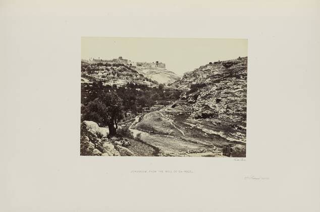 Jerusalem. From the Well of En-Rogel, Francis Frith (English, 1822 - 1898), Jerusalem, Palestine, January - May 1858, Albumen silver print, 16.3 x 22.7 cm (6 7 16 x 8 15 16 in.)  Copyright Artokoloro LCD3_191706_06290